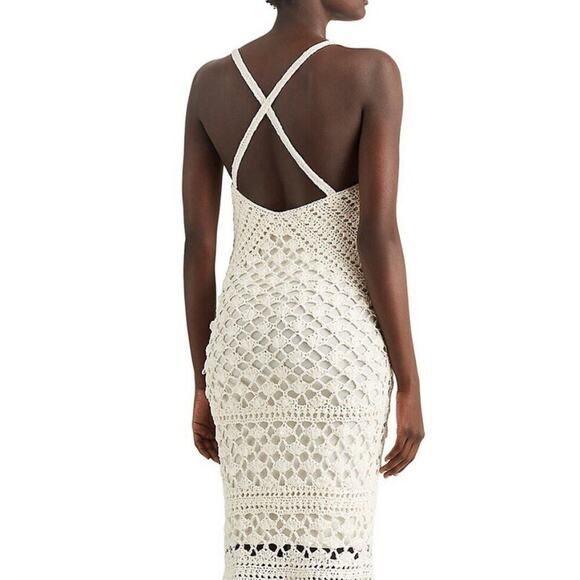 Ralph Lauren Collection Hand Crochet Sleeveless V-Neck Sweater Dress Silk Knit S - Picture 11 of 15